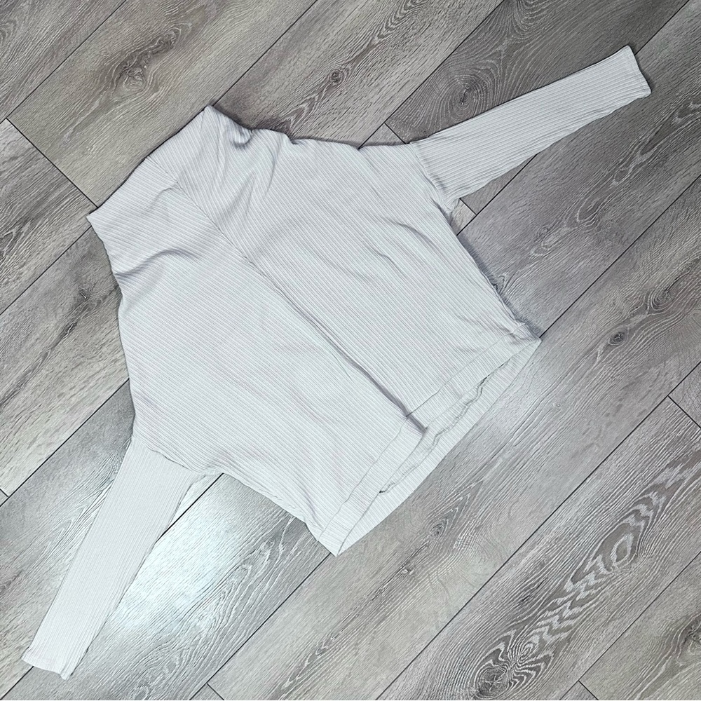 Free People Beach Ribbed Mock Neck Drop Shoulder Sweater - Picture 4 of 11